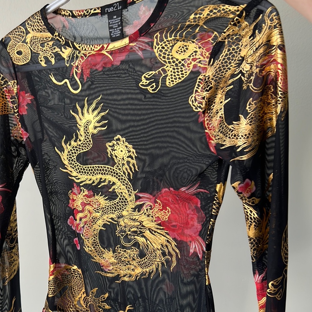 Red and Gold Dragon Body Suit
